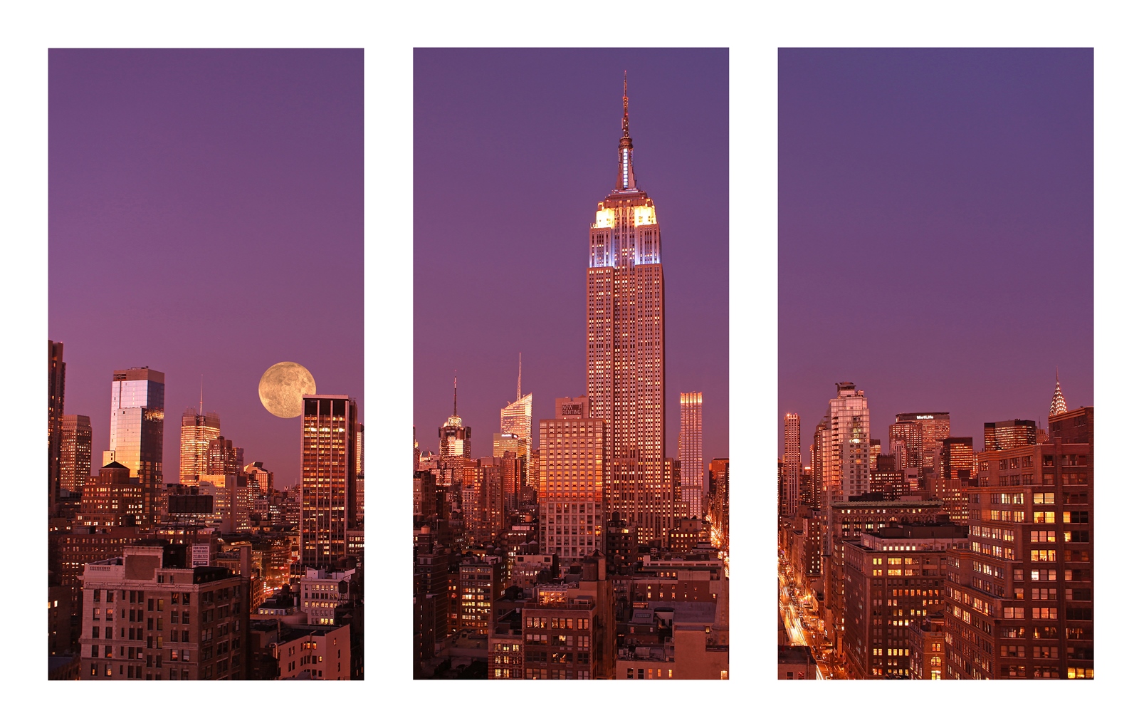 Empire State Building at Full Moon